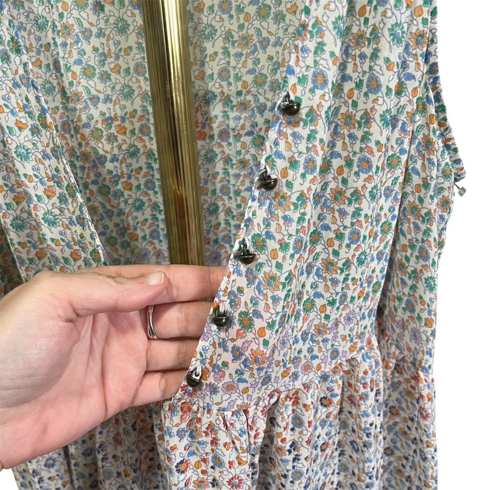 Anthropologie Maeve Violetta Sheer Floral Sleeveless Summer Dress - Picture 6 of 16